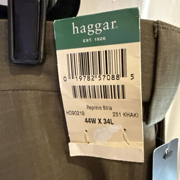 BIG & TALL Men’s Haggar Smart Fiber Dress Slacks 44 X 34 NWT - Picture 4 of 8